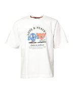 Dolce & Gabbana White LOVE & PEACE Print Crew Neck T-shirt
