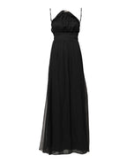 Marciano by Guess Black Tulle Pearl Sleeveless Long Gown Dress