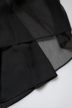 Marciano by Guess Black Tulle Pearl Sleeveless Long Gown Dress