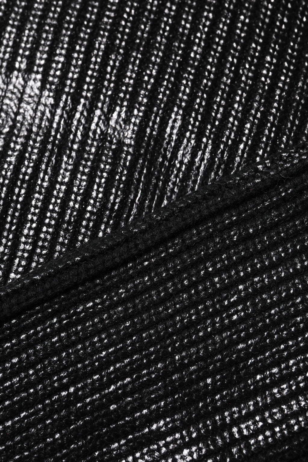 Dolce & Gabbana Black Wool Long Sleeve Turtleneck Cropped Top