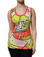 Dolce & Gabbana Multicolor Printed Crystal Embellishment Top