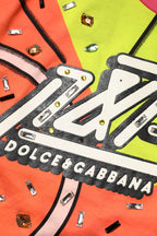 Dolce & Gabbana Multicolor Printed Crystal Embellishment Top