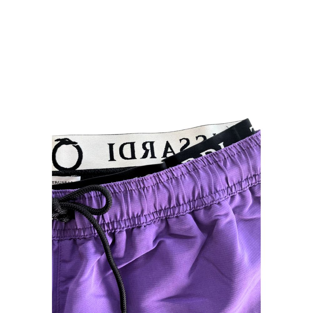 Trussardi Beachwear Purple Polyester Men's Swim Short