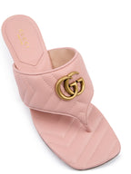 Gucci Mystic Pink Nappa Charlotte Leather Sandals