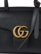 Gucci Black Leather GG Marmont Handbag
