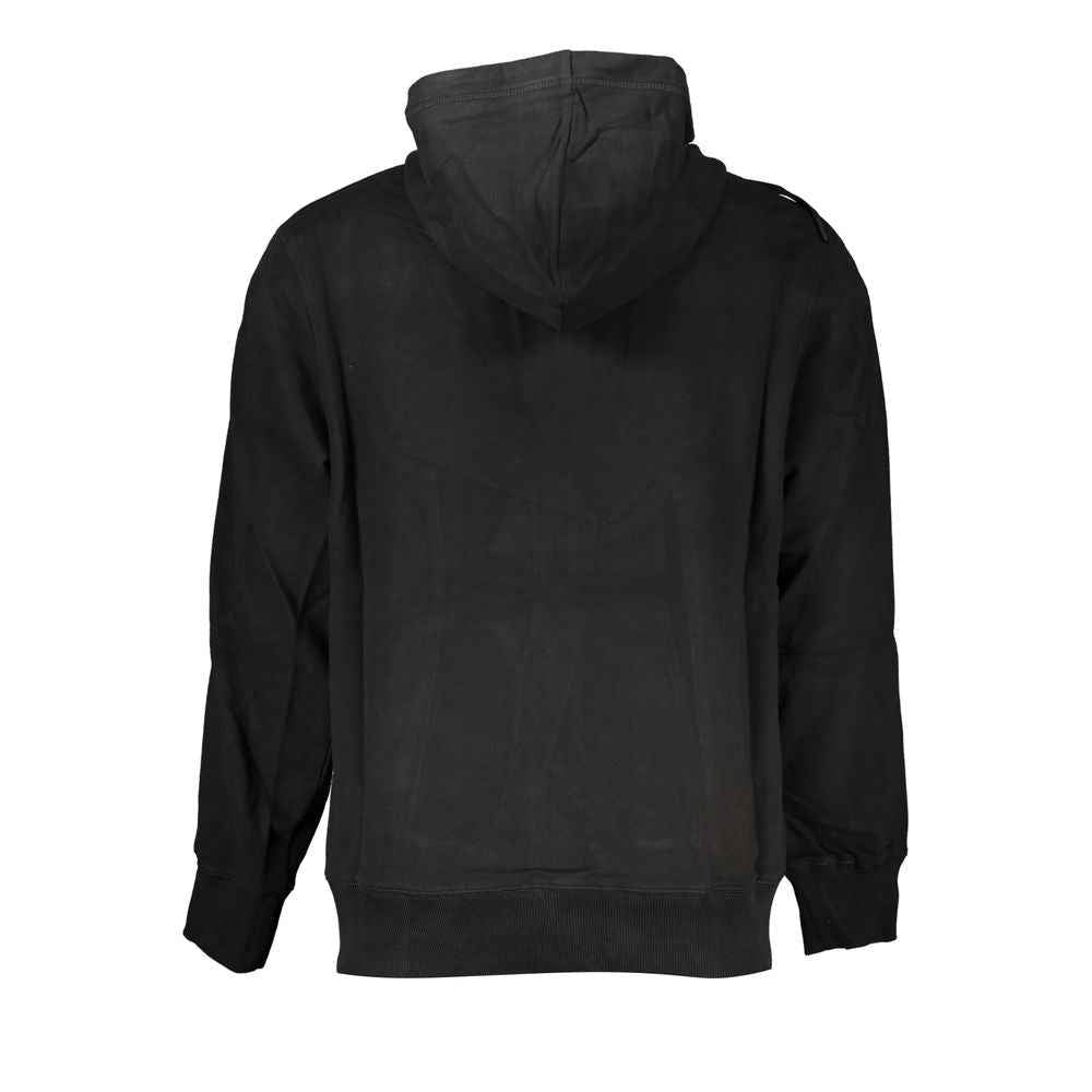 Calvin Klein Black Cotton Men Sweater with Hood and Pockets