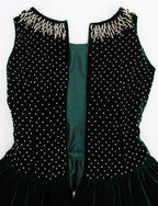 Dolce & Gabbana Green Velvet Crystal Long Maxi Dress