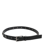 Dolce & Gabbana Black Luxury Leather DG Studs Buckle Belt