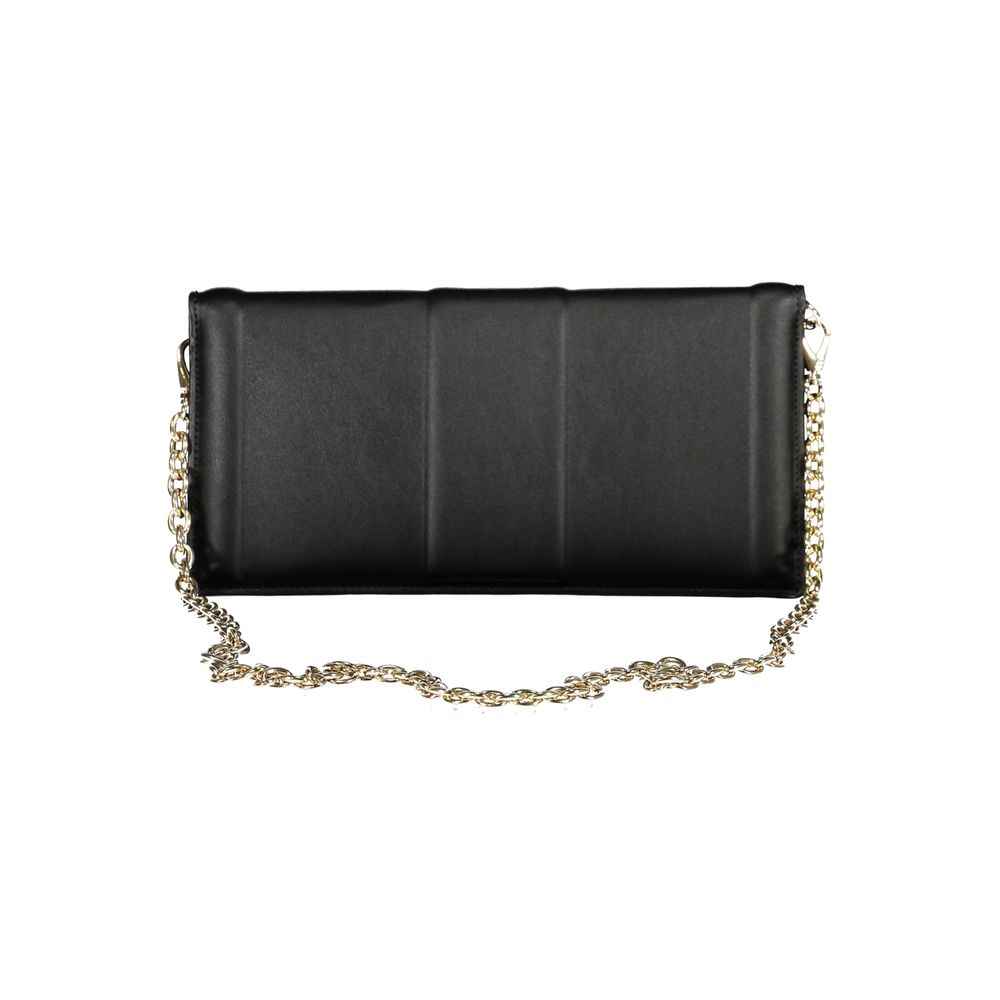 Mario Valentino Black Polyurethane Women Clutch