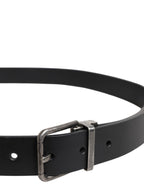 Dolce & Gabbana Black Classic Leather Metal Buckle Belt