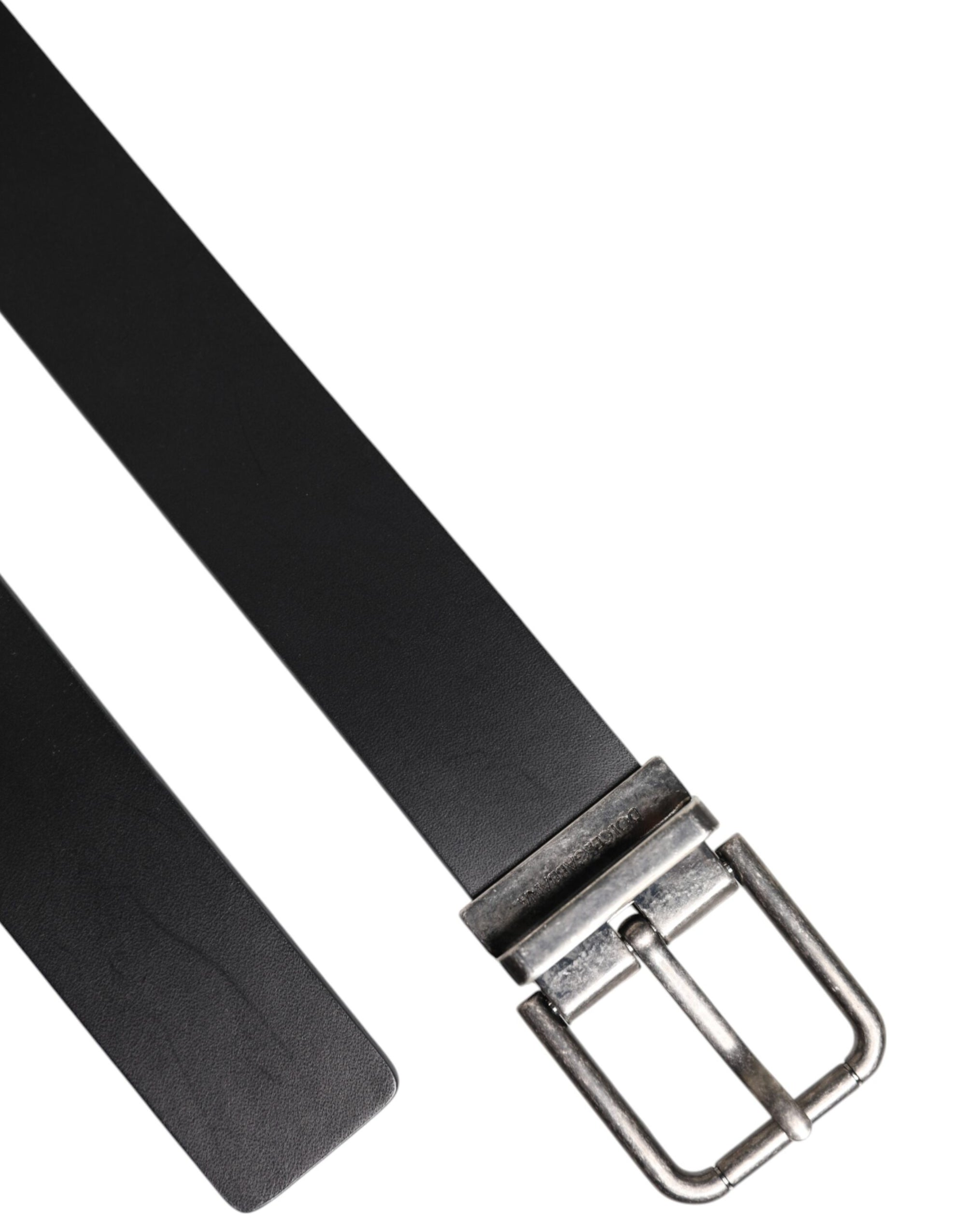 Dolce & Gabbana Black Classic Leather Metal Buckle Belt