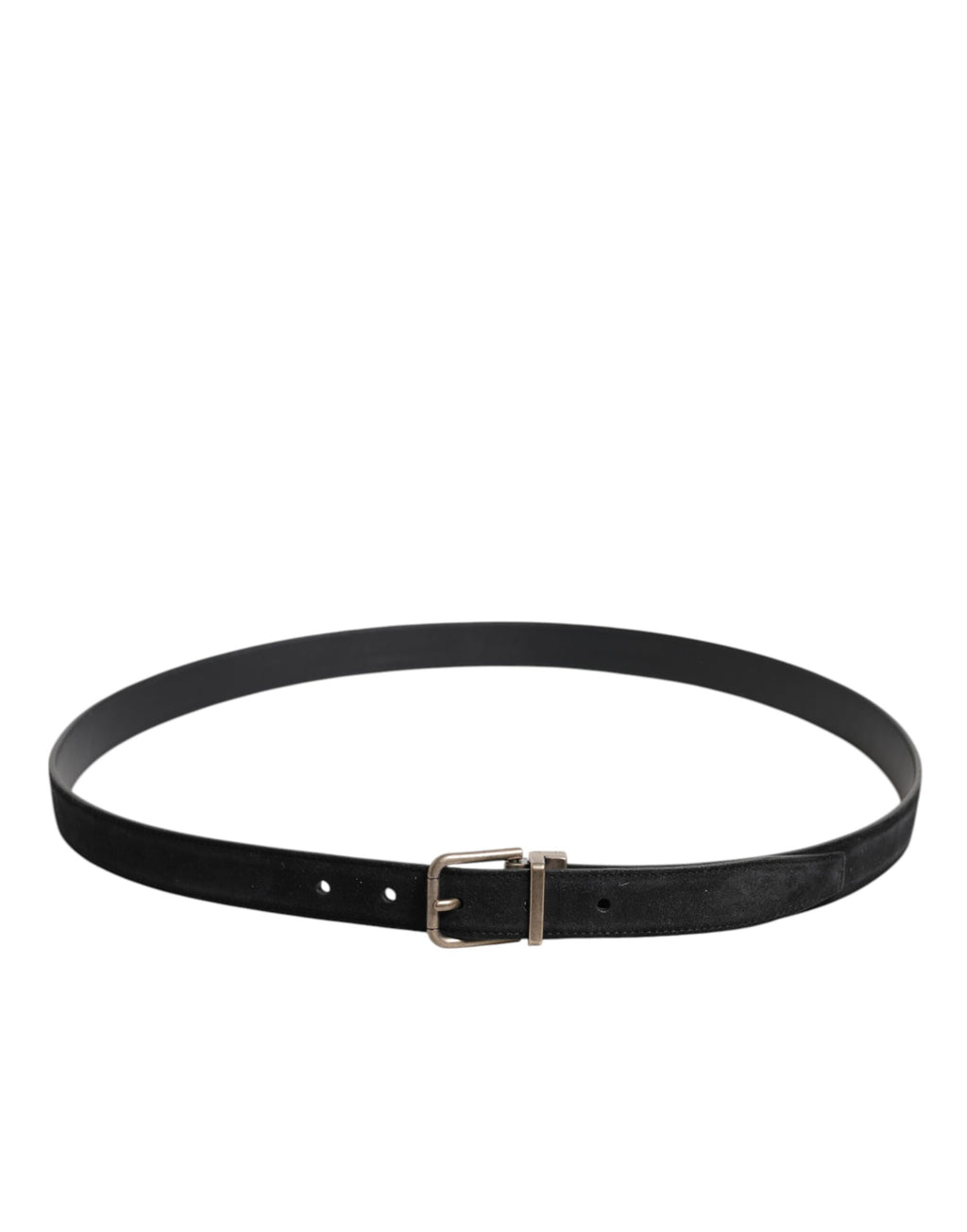 Dolce & Gabbana Black Calf Leather Classic Metal Buckle Belt