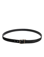 Dolce & Gabbana Black Calf Leather Classic Metal Buckle Belt