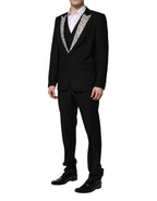 Dolce & Gabbana Black MARTINI Crystal Embellished 3 Pc Suit