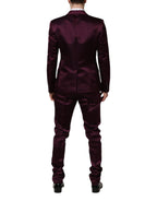 Dolce & Gabbana Dark Purple Silk 3Piece Single Breasted Suit