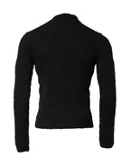 Dolce & Gabbana Black Wool Knit Crew Neck Pullover Sweater