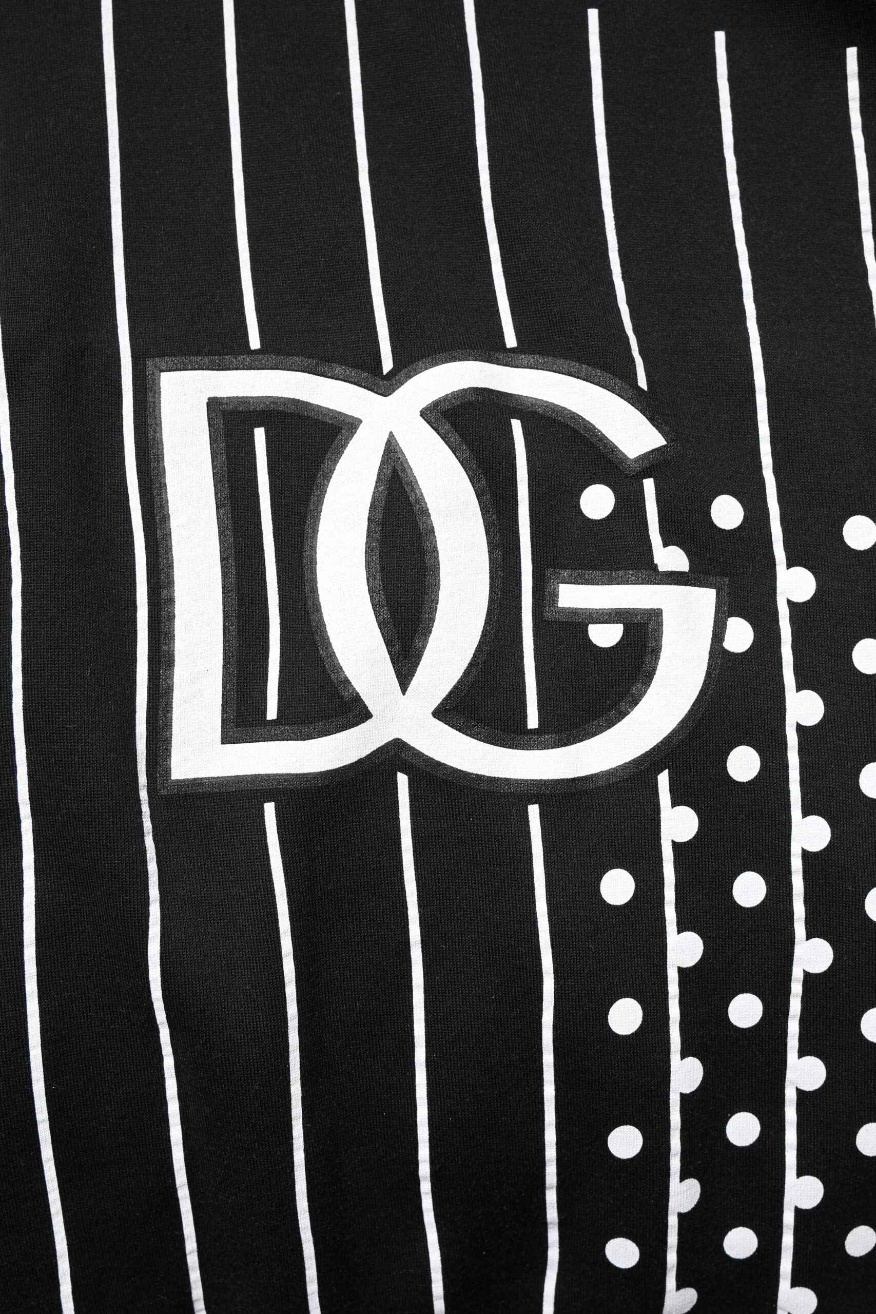Dolce & Gabbana Black White Stripe Hooded Sweatshirt Sweater