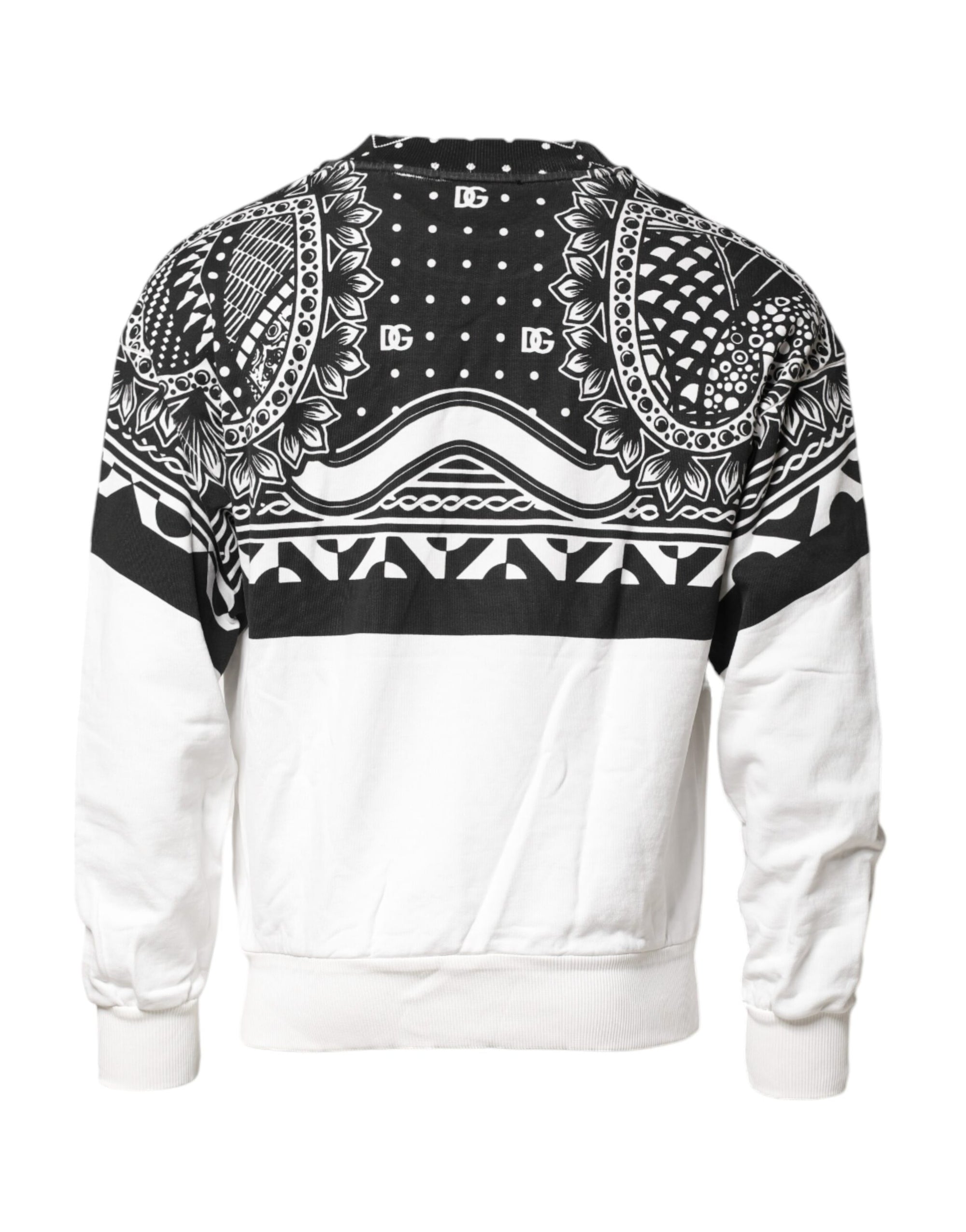 Dolce & Gabbana Black White Bandana Cotton Men Sweatshirt Sweater