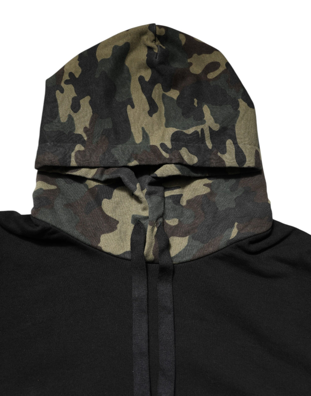 Dolce & Gabbana Black Camouflage Hooded Sweatshirt Sweater