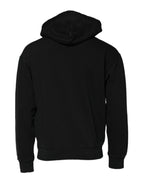 Dolce & Gabbana Black Logo Full Zip Hooded Men Sweatshirt Sweater