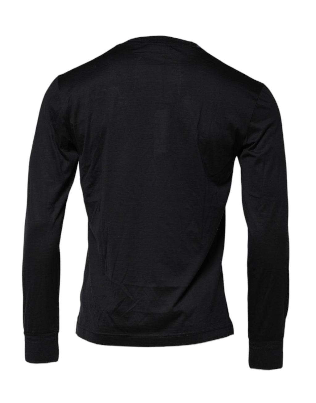 Dolce & Gabbana Dark Blue Silk Crew Neck Men Pullover Sweater