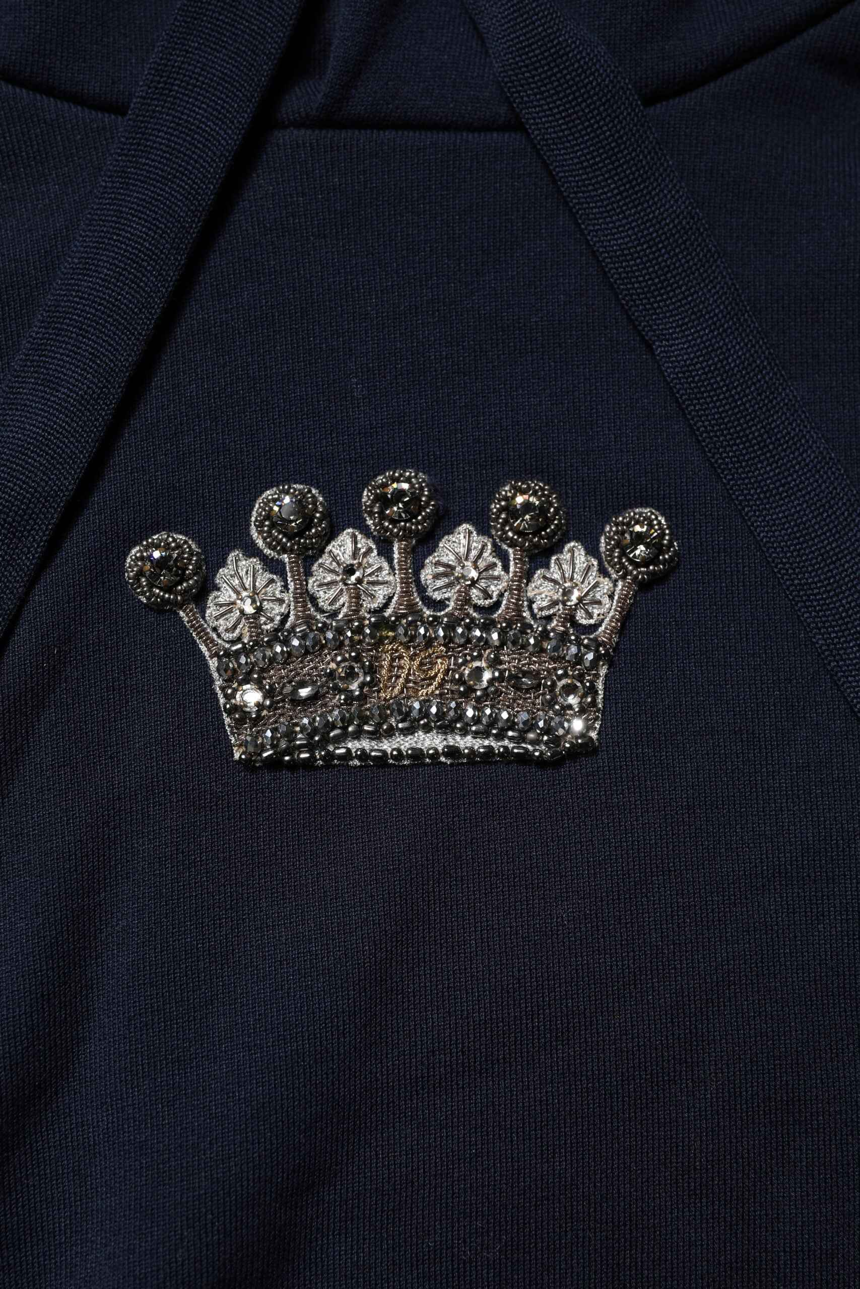 Dolce & Gabbana Black Crown Cotton Hooded Sweatshirt Sweater