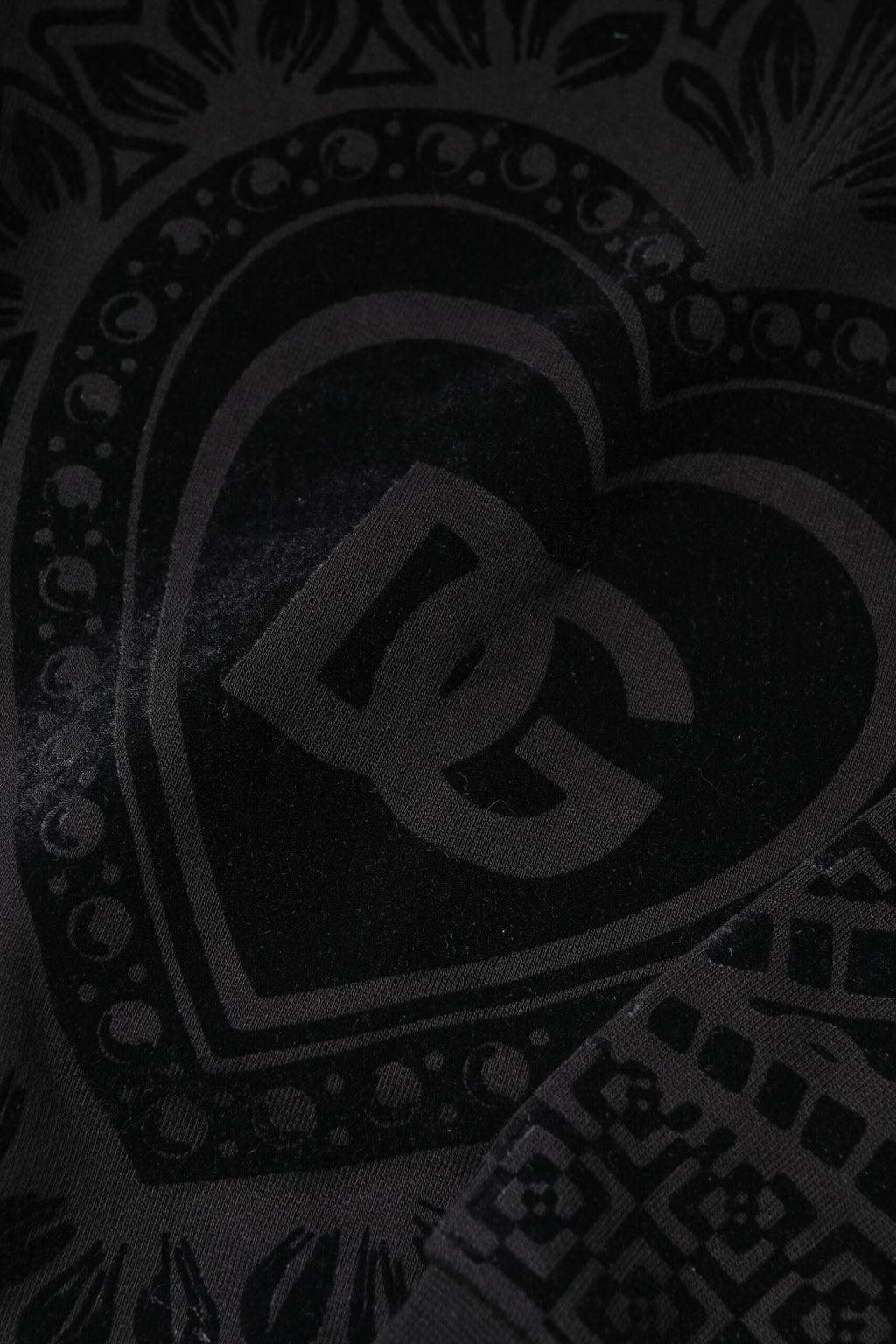 Dolce & Gabbana Black Printed Crew Neck Sweatshirt Sweater