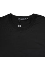 Dolce & Gabbana Black Cotton Short Sleeves Round Neck T-shirt