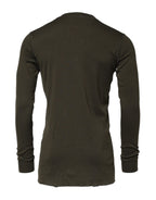 Dolce & Gabbana Dark Green Long Sleeves Crew Neck T-shirt