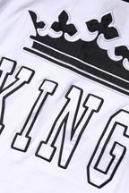 Dolce & Gabbana White Cotton Crown King Embroidery T-shirt