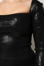 Dolce & Gabbana Black Viscose Long Sleeves Fitted Blouse Top