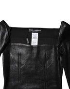 Dolce & Gabbana Black Viscose Long Sleeves Fitted Blouse Top