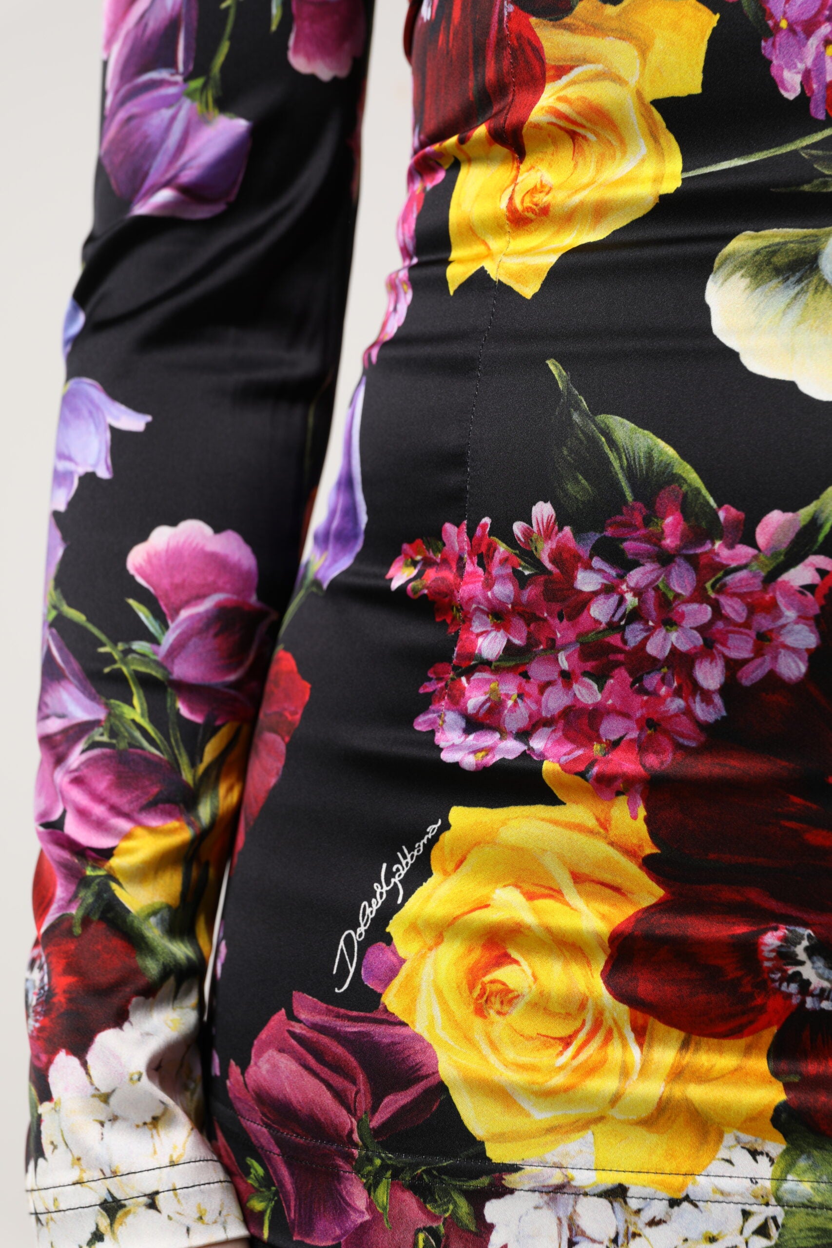 Dolce & Gabbana Multicolor Ortensies Long Sleeves Blouse Top