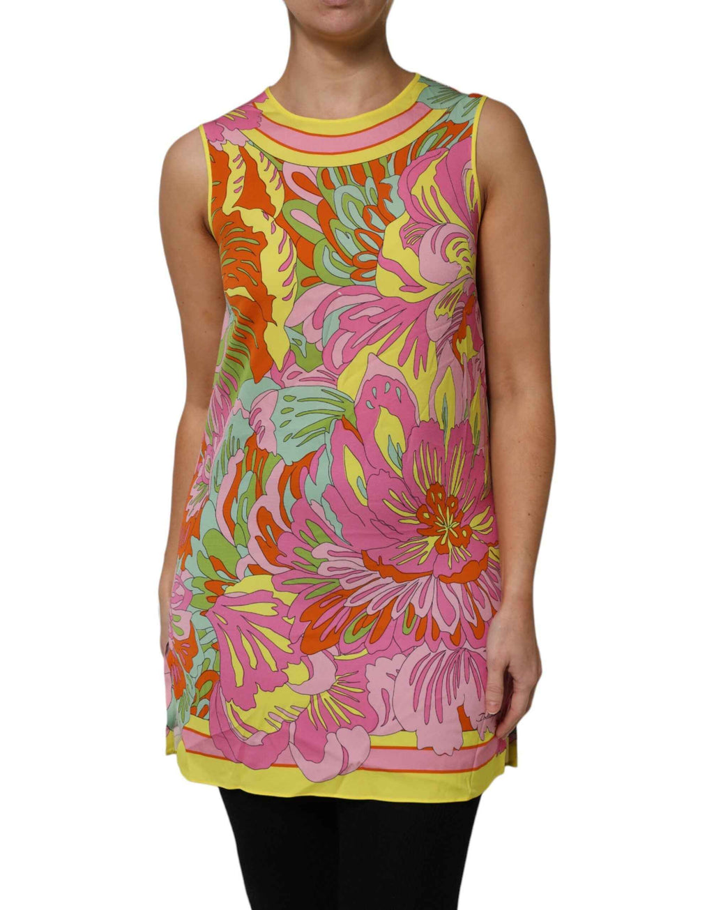 Dolce & Gabbana Multicolor Floral Roundneck Sleeveless Top