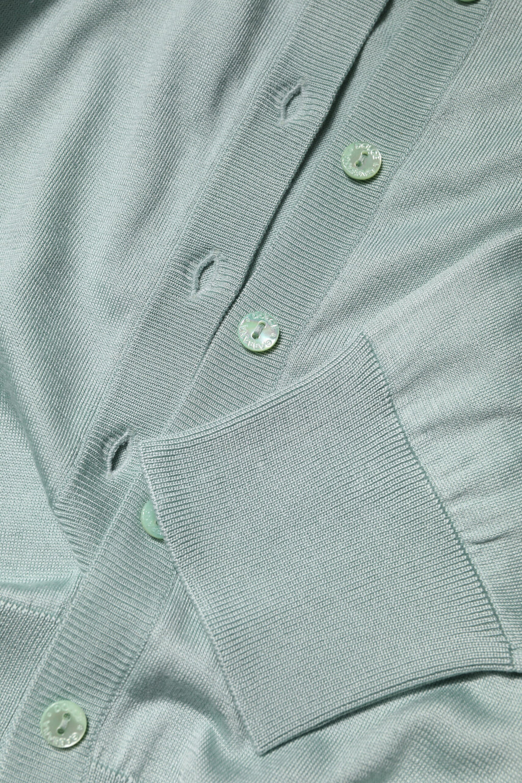 Dolce & Gabbana Light Green Silk Button Down Cardigan Sweater