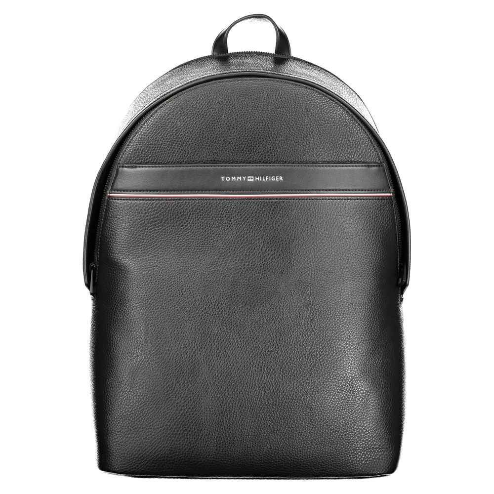 Tommy Hilfiger Black Polyester Men Backpack