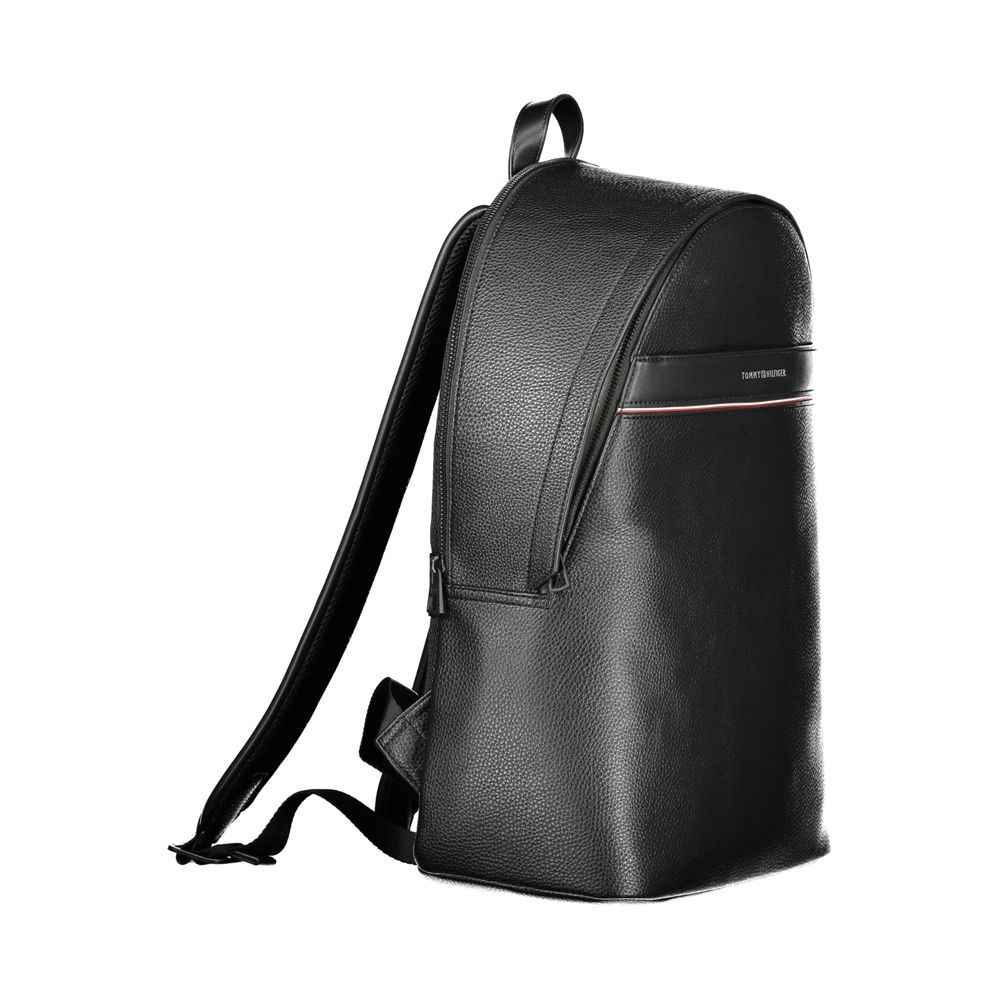 Tommy Hilfiger Black Polyester Men Backpack