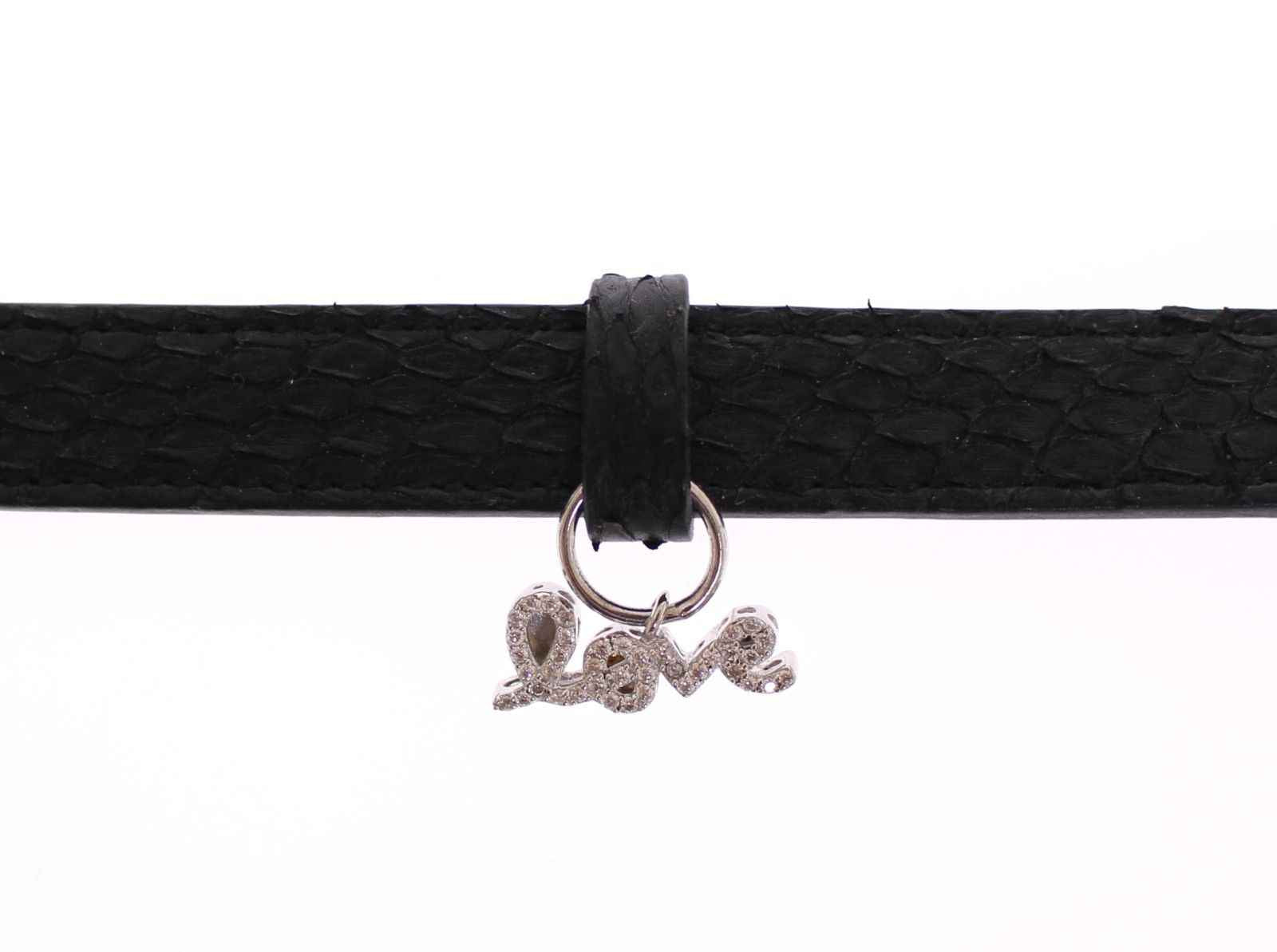 Nialaya Snakeskin CZ LOVE 925 Silver Bracelet