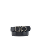 Ferragamo Black Calf Leather Bos Taurus Regular Belt