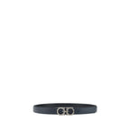 Ferragamo Black Calf Leather Bos Taurus Regular Belt
