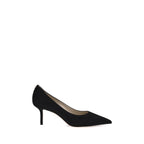 Jimmy Choo Black Goatskin Mid Heel Pumps