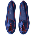 Charles Philip Blue Velvet Flat Shoe