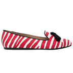 Charles Philip Red Cotton Flat Shoe