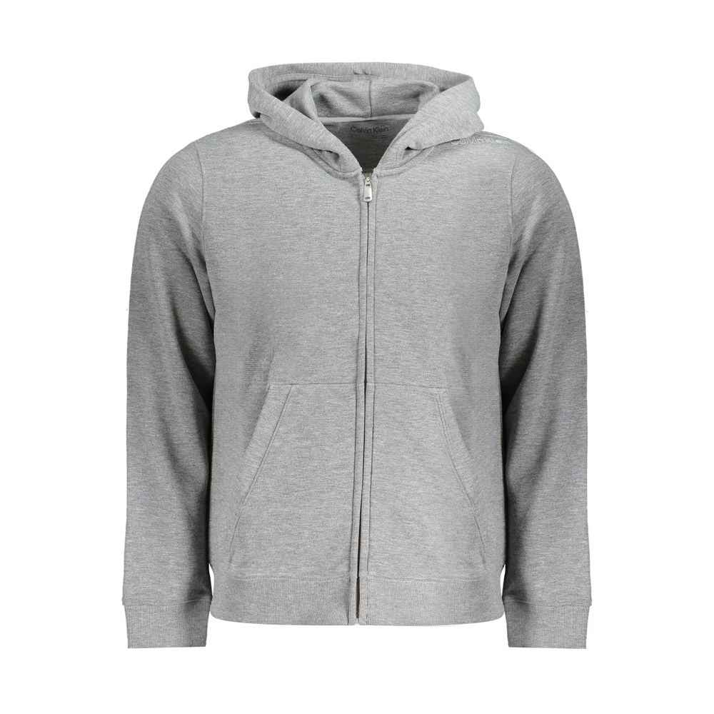 Calvin Klein Gray Recycled Polyester Men Hoodie