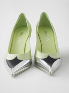 Prada Satin And Metallic Leather Pumps