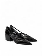 Prada Black Leather Cut-Out Pumps 55