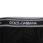 Dolce & Gabbana Black Cotton Stretch Logo Print Brief Underwear