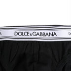 Dolce & Gabbana Black Cotton Stretch Regular Brief Underwear