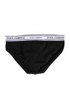 Dolce & Gabbana Black Cotton Stretch Regular Brief Underwear