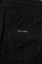 Dolce & Gabbana Black Polyester Beachwear Men Shorts Swimwear